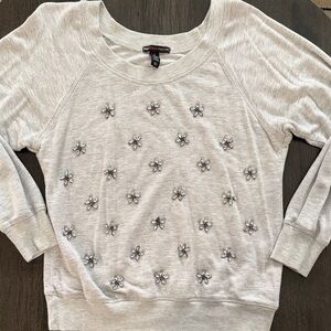 Gray Embellished Women's Blouse